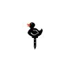 Decorative Black Metal Duck Set (6 Pieces), 100% Metal