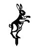 Decorative Black Metal Rabbit Set (4 Pieces), 100% Metal