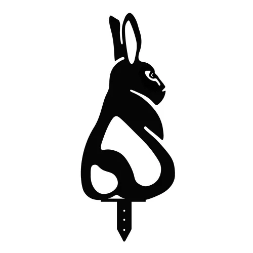 Decorative Black Metal Rabbit Set (4 Pieces), 100% Metal