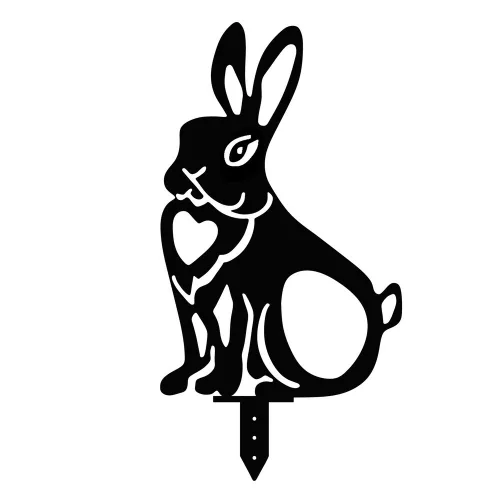 Decorative Black Metal Rabbit Set (4 Pieces), 100% Metal
