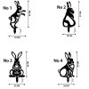 Decorative Black Metal Rabbit Set (4 Pieces), 100% Metal