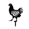 Decorative Metal Chicken Set (6 Pieces), Black | 100% Metal, 1.2mm Thick | Perfect for Garden Decor