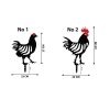 Decorative Metal Chicken Set (6 Pieces), Black | 100% Metal, 1.2mm Thick | Perfect for Garden Decor