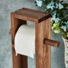 Natural Wooden Toilet Paper Holder, 61 cm | Stylish & Functional