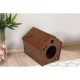 Walnut Wooden Cat House, Disassembled, 38 cm Height