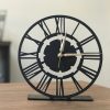 Elegant Black Metal Wall Clock, 20x20 cm, 100% Metal
