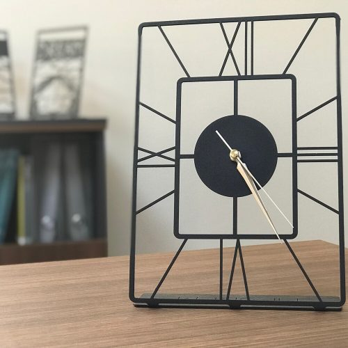 Elegant Black Metal Decorative Clock, 20x30 cm | Wall-Mountable, 100% Metal, 2 mm Thickness