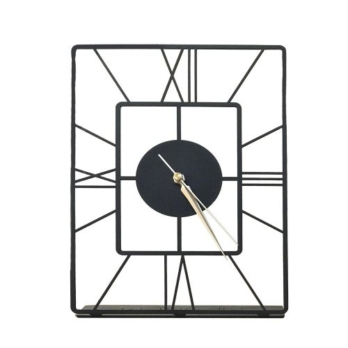 Elegant Black Metal Decorative Clock, 20x30 cm | Wall-Mountable, 100% Metal, 2 mm Thickness