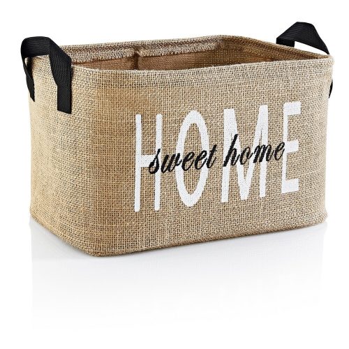 Light Brown Jute Felt Basket, 30x18x22 cm | 100% Jute, Easy Care