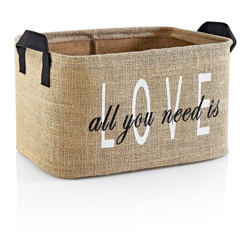 Light Brown Jute Felt Basket, 30x18x22 cm | 100% Jute, Easy Care