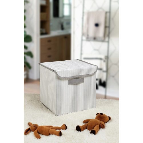 Grey Felt Storage Box, 30x30x30 cm | Durable Polyester-Cotton