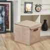Light Brown Jute Felt Storage Box, 30x30x30 cm | Durable & Stylish