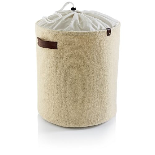 Elegant Cream Felt Basket, 37x40 cm, 49L | 100% Terrycloth