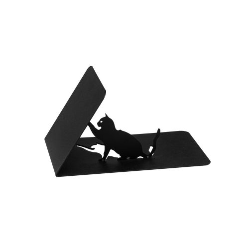 Black Metal Bookend, 25.5 x 12.5 x 12 cm, Durable 1.2mm