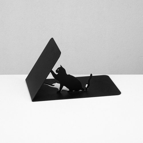 Black Metal Bookend, 25.5 x 12.5 x 12 cm, Durable 1.2mm