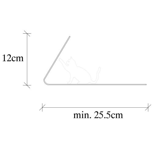 Black Metal Bookend, 25.5 x 12.5 x 12 cm, Durable 1.2mm