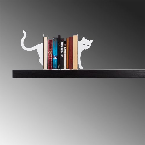 Durable Metal Bookend, 35x14x22 cm, White | 100% Metal