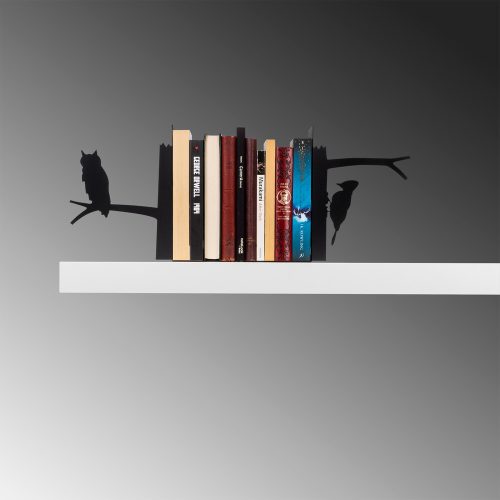 Black Metal Bookend, 44 x 14 x 22 cm | 100% Metal, Durable Design