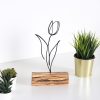 Elegant Black Decorative Object, 100% Metal & Wood, 17x30x3.5 cm