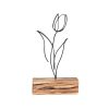 Elegant Black Decorative Object, 100% Metal & Wood, 17x30x3.5 cm
