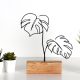 Elegant Black Decorative Object, 100% Metal & Wood, 17x30x3.5 cm