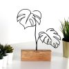 Elegant Black Decorative Object, 100% Metal & Wood, 17x30x3.5 cm