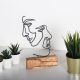 Elegant Black Decorative Object, Metal & Wood, 17x38cm