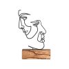 Elegant Black Decorative Object, Metal & Wood, 17x38cm