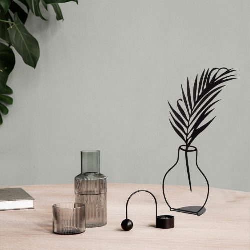 Stylish Black Metal Decorative Object, 20 x 39 cm, 1.5mm