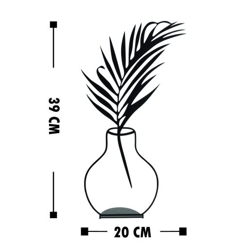 Stylish Black Metal Decorative Object, 20 x 39 cm, 1.5mm