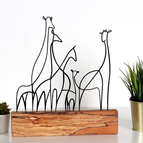 Elegant Black Decorative Object, 30x35x3.5 cm | 100% Metal & Wood | Unique Design for Home Decor