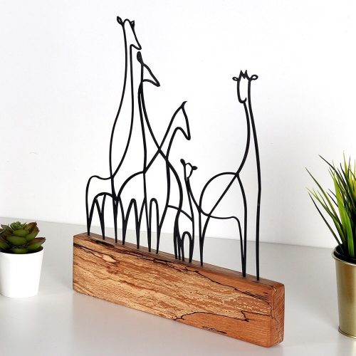 Elegant Black Decorative Object, 30x35x3.5 cm | 100% Metal & Wood | Unique Design for Home Decor