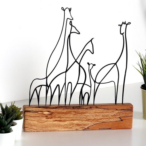 Elegant Black Decorative Object, 30x35x3.5 cm | 100% Metal & Wood | Unique Design for Home Decor