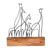 Elegant Black Decorative Object, 30x35x3.5 cm | 100% Metal & Wood | Unique Design for Home Decor