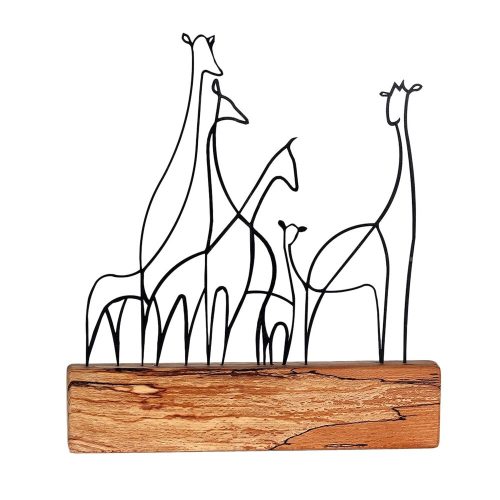 Elegant Black Decorative Object, 30x35x3.5 cm | 100% Metal & Wood | Unique Design for Home Decor