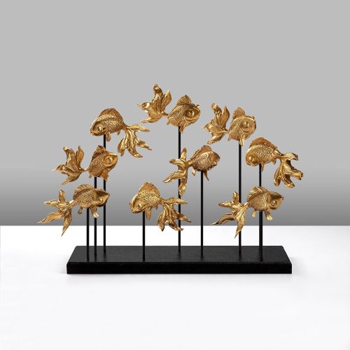 Elegant Gold Decorative Object, 42 cm | 100% Polyester