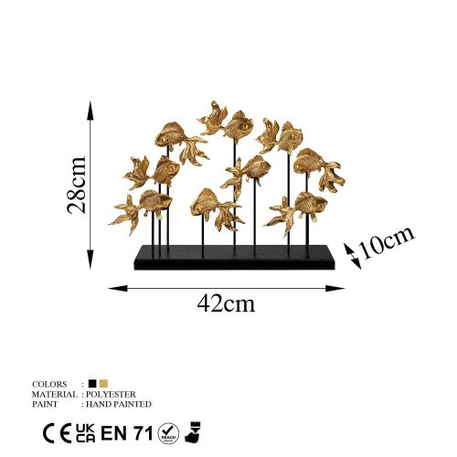 Elegant Gold Decorative Object, 42 cm | 100% Polyester