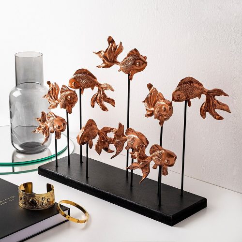 Elegant Copper Decorative Object, 42x28x10 cm, 100% Polyester