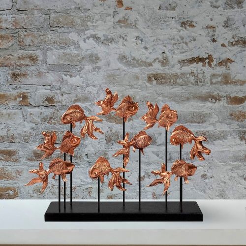 Elegant Copper Decorative Object, 42x28x10 cm, 100% Polyester