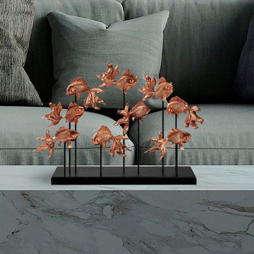 Elegant Copper Decorative Object, 42x28x10 cm, 100% Polyester