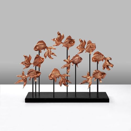 Elegant Copper Decorative Object, 42x28x10 cm, 100% Polyester