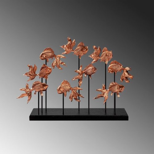 Elegant Copper Decorative Object, 42x28x10 cm, 100% Polyester