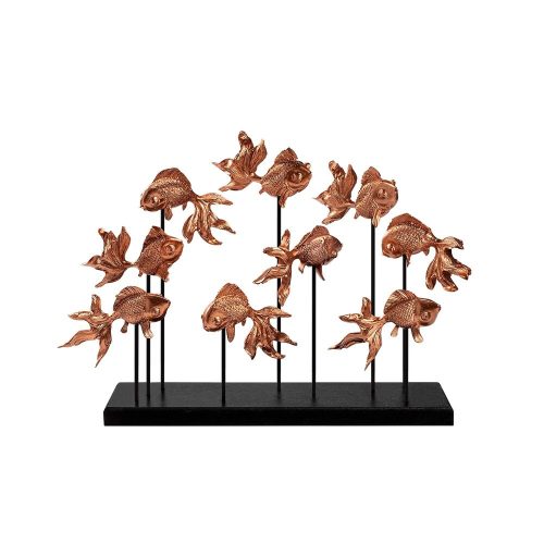 Elegant Copper Decorative Object, 42x28x10 cm, 100% Polyester