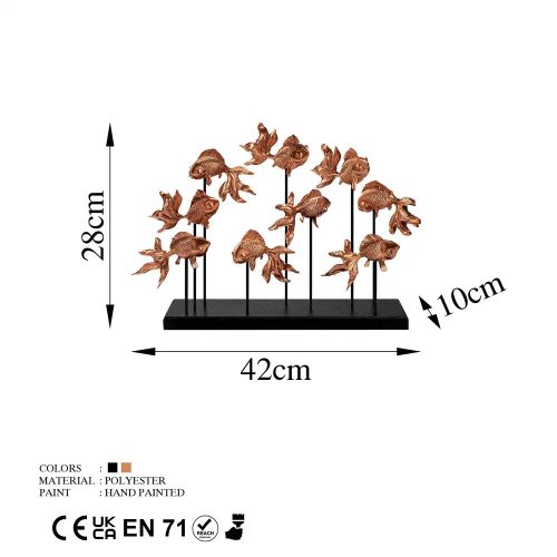 Elegant Copper Decorative Object, 42x28x10 cm, 100% Polyester