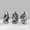 Elegant Silver Decorative Objects (3 Pieces), 8-9 cm | 100% Polyester, Stylish Home Accent