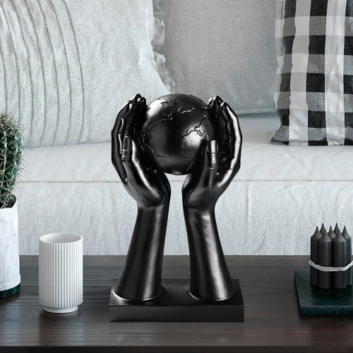 Elegant Black Decorative Object, 30 cm | 100% Polyester