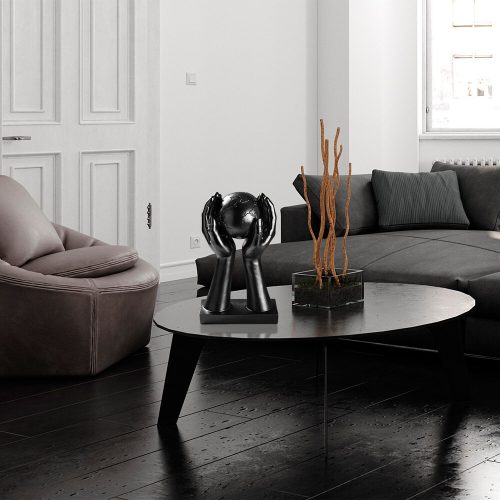 Elegant Black Decorative Object, 30 cm | 100% Polyester