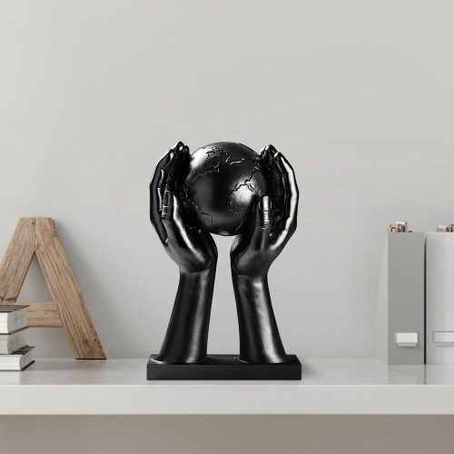 Elegant Black Decorative Object, 30 cm | 100% Polyester