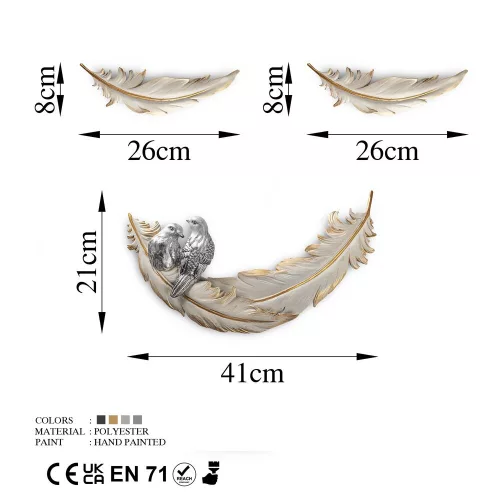 Elegant Cream Decorative Wall Accessory, 3 Pieces | 100% Polyester, Stylish & Functional Design