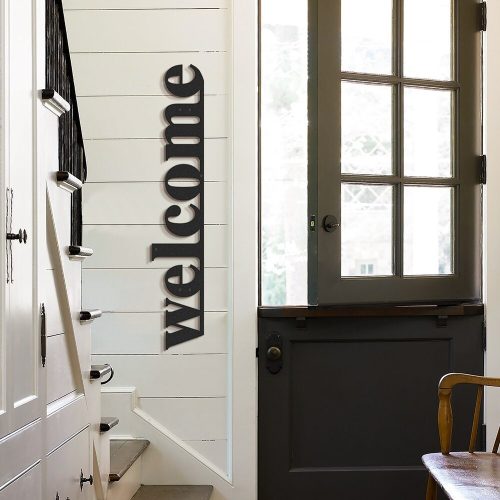 Elegant Black Steel Wall Decor, 18 x 98 cm | 100% Steel